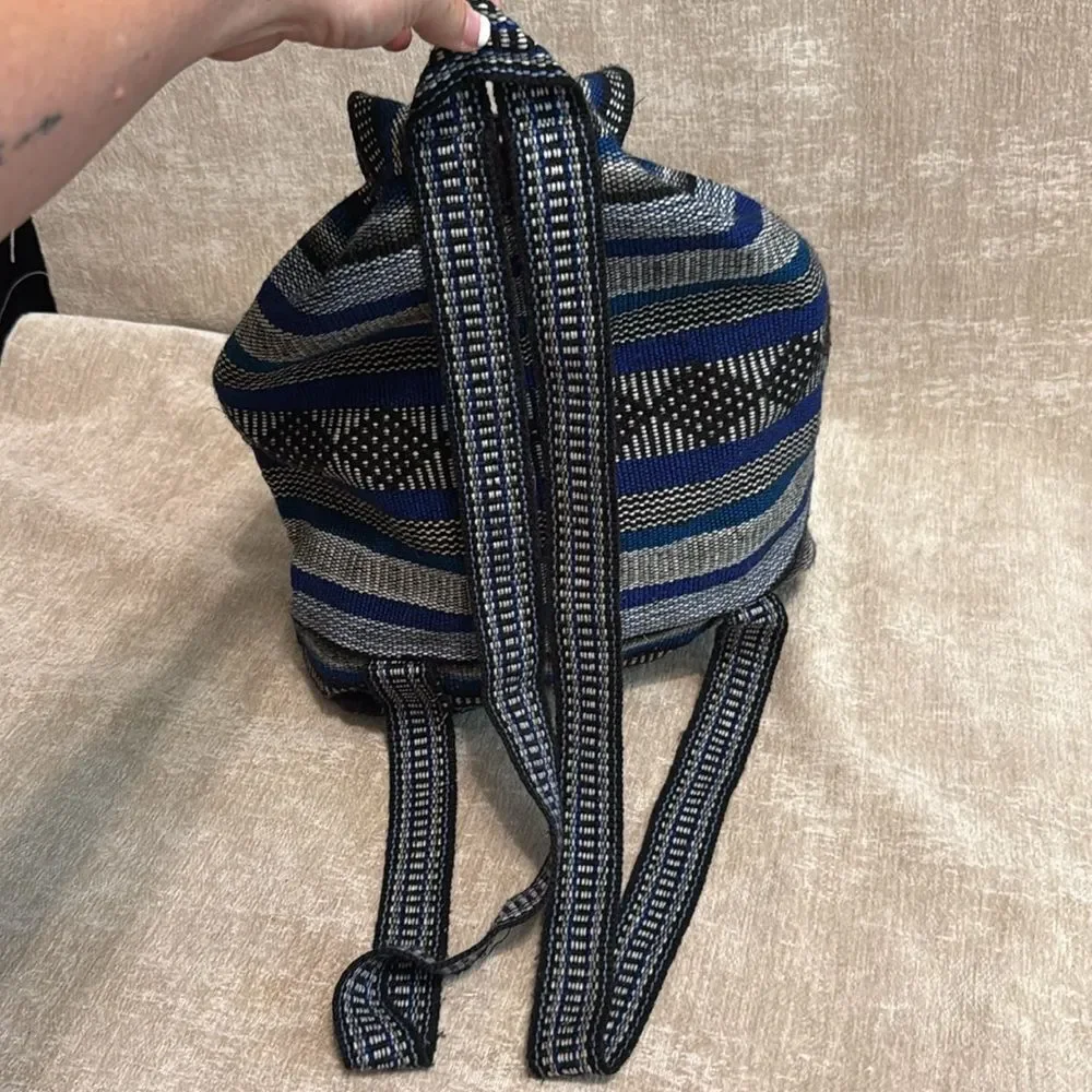 Pinzon Blue and Black Striped Backpack